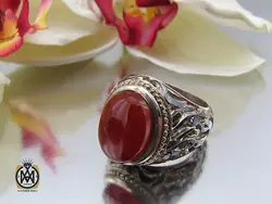 انگشتر مردانه عقیق یمن اصل نقره - کد 8756