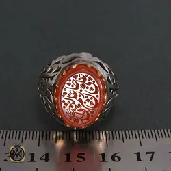 انگشتر عقیق یمن مردانه با حکاکی علی خازن علم النبی - کد 8246