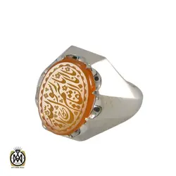 انگشتر عقیق یمن با حکاکی یا اباالقاسم یا رسول الله - کد 8289