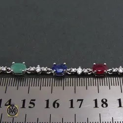 دستبند یاقوت و زمرد زنانه طرح شايسته - کد 1036