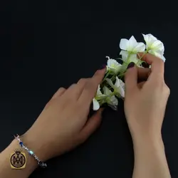 دستبند یاقوت و زمرد زنانه طرح شايسته - کد 1036