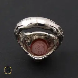 انگشتر عقیق یمن با حکاکی شرف الشمس مردانه  - کد 8519