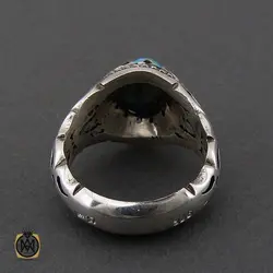 انگشتر فیروزه نیشابوری مردانه دست ساز– کد 10503