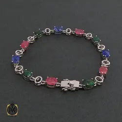 دستبند یاقوت و زمرد زنانه طرح فريناز - کد 1055