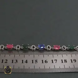 دستبند یاقوت و زمرد زنانه طرح فريناز - کد 1055