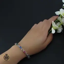 دستبند یاقوت و زمرد زنانه طرح فريناز - کد 1055