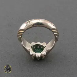 انگشتر زمرد زامبیا مردانه رکاب هنر استاد باقرزاده - کد 10920