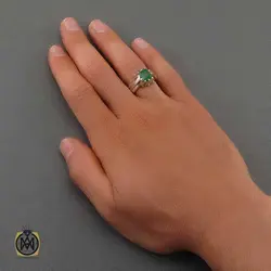 انگشتر زمرد زامبیا مردانه رکاب هنر استاد باقرزاده - کد 10920