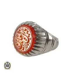 انگشتر عقیق یمن مردانه با حکاکی یا زین العابدین - کد 8109