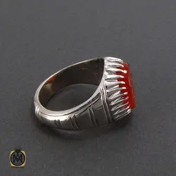 انگشتر عقیق یمن مردانه با حکاکی یا زین العابدین - کد 8109