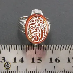 انگشتر عقیق یمن مردانه با حکاکی یا زین العابدین - کد 8109