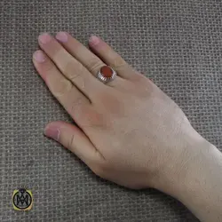 انگشتر عقیق یمن مردانه با حکاکی یا زین العابدین - کد 8109