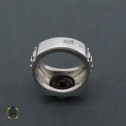 انگشتر یاقوت قرمز اصل مردانه دست ساز دور چنگ - کد 11328