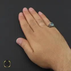 انگشتر توپاز سبز مردانه - کد 8959