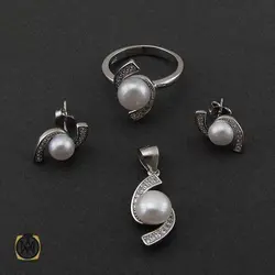 سرویس نقره زنانه طرح مروارید آتوسا - کد 7283