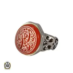 انگشتر عقیق یمن مردانه با حکاکی فزت بحب الحسین - کد 8131