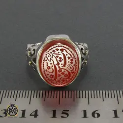 انگشتر عقیق یمن مردانه با حکاکی فزت بحب الحسین - کد 8131