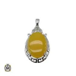 مدال عقیق شرف الشمس زرد زنانه طرح ورساچ - کد 3480