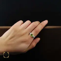 نیم ست زبرجد زنانه خوش رنگ و معدنی طرح شقایق - کد 7376