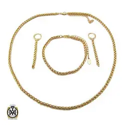 سرویس زنجیری زنانه استیل برند zj طرح کارولین - کد 7334