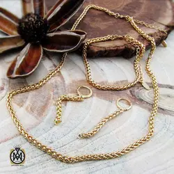 سرویس زنجیری زنانه استیل برند zj طرح کارولین - کد 7334