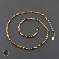 سرویس زنجیری زنانه استیل برند zj طرح کارولین - کد 7334