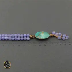 گردنبند فیروزه نیشابوری و جید طرح سیمین زنانه - کد 3418