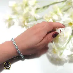 دستبند توپاز آبی زنانه اصل و معدنی طرح آدرینا - کد 1217