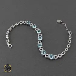 دستبند توپاز آبی زنانه اصل و معدنی طرح آدرینا - کد 1217