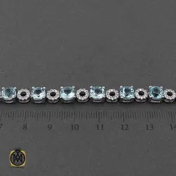 دستبند توپاز آبی زنانه اصل و معدنی طرح آدرینا - کد 1217