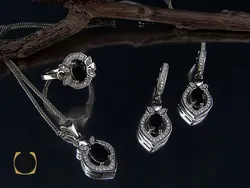 سرویس یاقوت کبود زنانه طرح کیانا - کد 7113