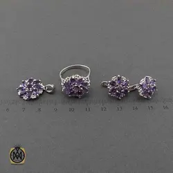 سرویس آمتیست زنانه خوش رنگ و معدنی طرح سلین - کد 7397