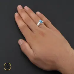 انگشتر فیروزه نیشابوری دست ساز مردانه  - کد 10174