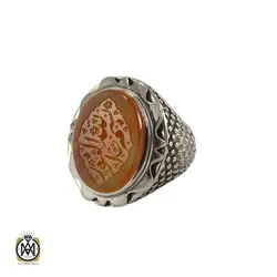 انگشتر عقیق یمن مردانه با حکاکی بسم الله النور - کد 8088