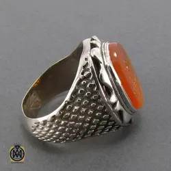 انگشتر عقیق یمن مردانه با حکاکی بسم الله النور - کد 8088