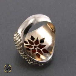 انگشتر عقیق یمن مردانه با حکاکی بسم الله النور - کد 8088