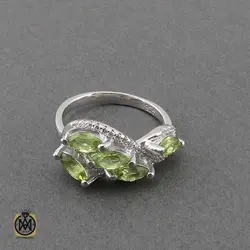 سرویس زبرجد زنانه معدنی و خوش رنگ طرح کمند - کد 7403