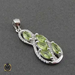 سرویس زبرجد زنانه معدنی و خوش رنگ طرح کمند - کد 7403