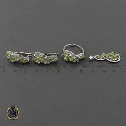 سرویس زبرجد زنانه معدنی و خوش رنگ طرح کمند - کد 7403
