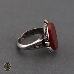انگشتر عقیق یمن با حکاکی الابذکرالله تطمئن القلوب - کد 8674