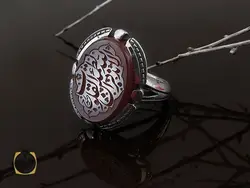 انگشتر عقیق یمن با حکاکی الابذکرالله تطمئن القلوب - کد 8674
