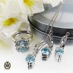 سرویس توپاز آبی خوش رنگ طرح آنیسا - کد 7345