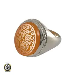 انگشتر عقیق یمن با حکاکی یا اباعبدالله الحسین - کد 8290