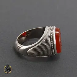 انگشتر عقیق یمن مردانه با حکاکی حسبی من هو حسبی - کد 8090