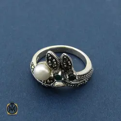 سرویس مروارید پرورشی اصل، جید و مارکازیت طرح کمند زنانه - کد 7062