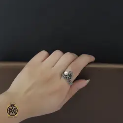 سرویس مروارید پرورشی اصل، جید و مارکازیت طرح کمند زنانه - کد 7062