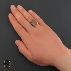 انگشتر عقیق قرمز مردانه- کد 10833