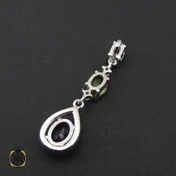 سرویس آمتیست، زبرجد و توپاز آبی طرح باران زنانه - کد 7130