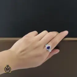 سرویس آمتیست، زبرجد و توپاز آبی طرح باران زنانه - کد 7130