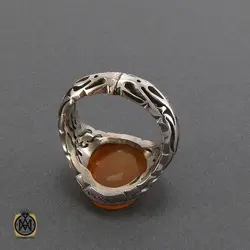 انگشتر عقیق یمن مردانه با حکاکی امان من النار الزوار الحسين (ع) مردانه - کد 8122